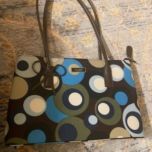 Y2K vintage Kate Spade handbag fabric pattern with checkered interior pockets